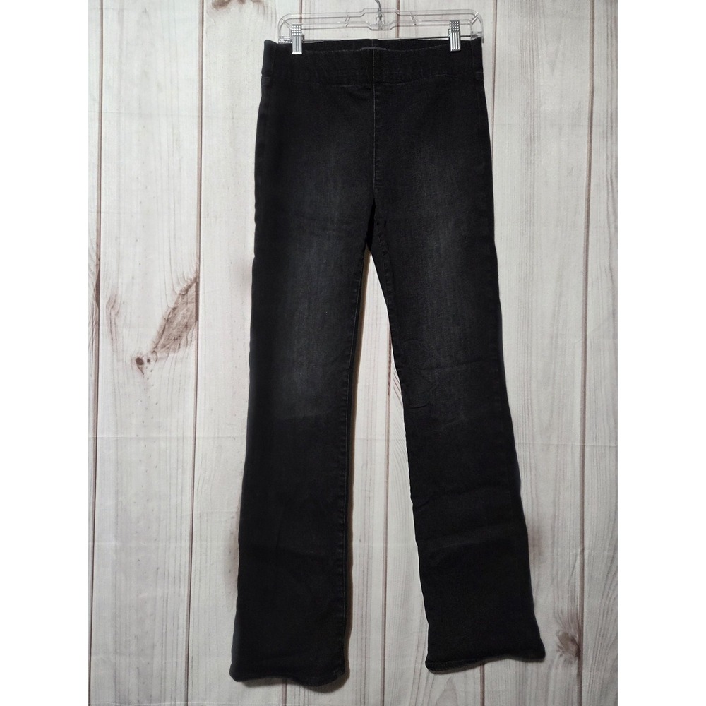 NYDJ Jeans Womens Medium Black Charcoal Pull On Straight Leg Stretch Denim